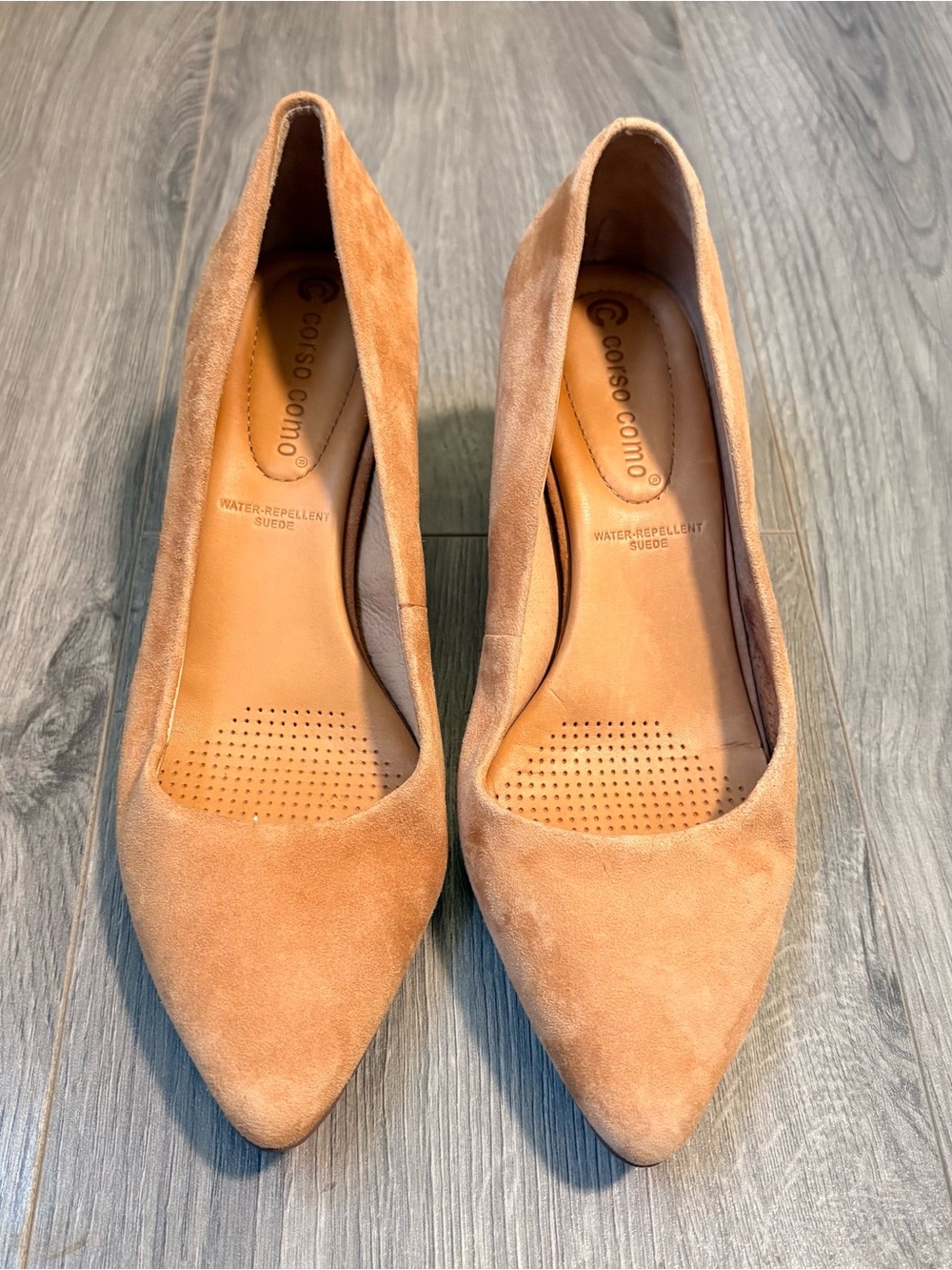 Corso Como Women's Pointed Suede Pumps - Camel